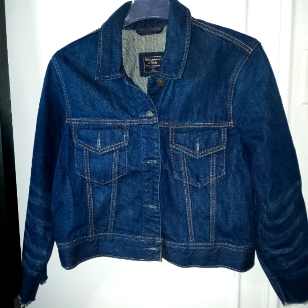 A&F denim jacket w/cutoff cuffs